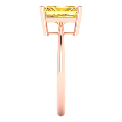 2.5 cttw Natural Citrine Solitaire  Engagement Ring - Solid Gold (Radiant Cut,8.5x6.5mm)