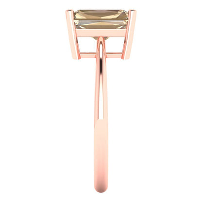 2.5 cttw Yellow Moissanite Solitaire  Engagement Ring - Solid Gold (Radiant Cut,8.5x6.5mm)