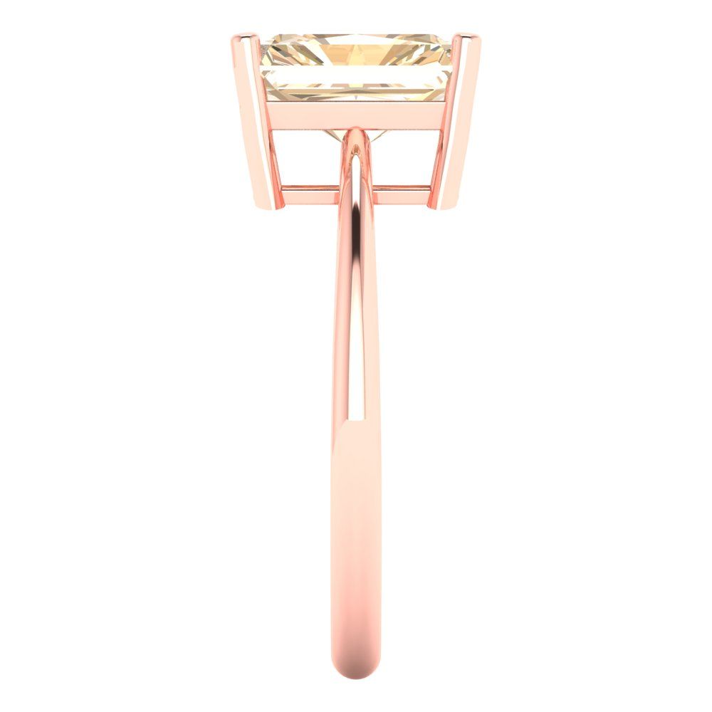 2.5 cttw Natural Morganite Solitaire  Engagement Ring - Solid Gold (Radiant Cut,8.5x6.5mm)