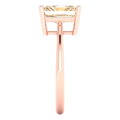 2.5 cttw Natural Morganite Solitaire  Engagement Ring - Solid Gold (Radiant Cut,8.5x6.5mm)