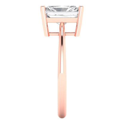 2.5 cttw Zirconia Simulated Diamond Solitaire  Engagement Ring - Solid Gold (VVS1, Radiant Cut,8.5x6.5mm)