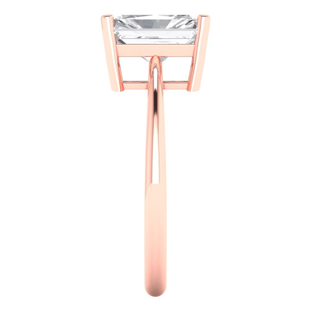 2.5 ct Brilliant Radiant Cut Natural Diamond Stone Clarity VS1-2 Color G-H Rose Gold Solitaire Ring