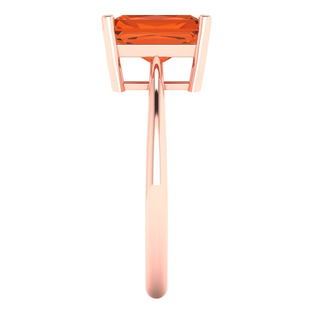 2.5 cttw Zirconia Simulated Red Diamond Solitaire  Engagement Ring - Solid Gold (VVS1, Radiant Cut,8.5x6.5mm)