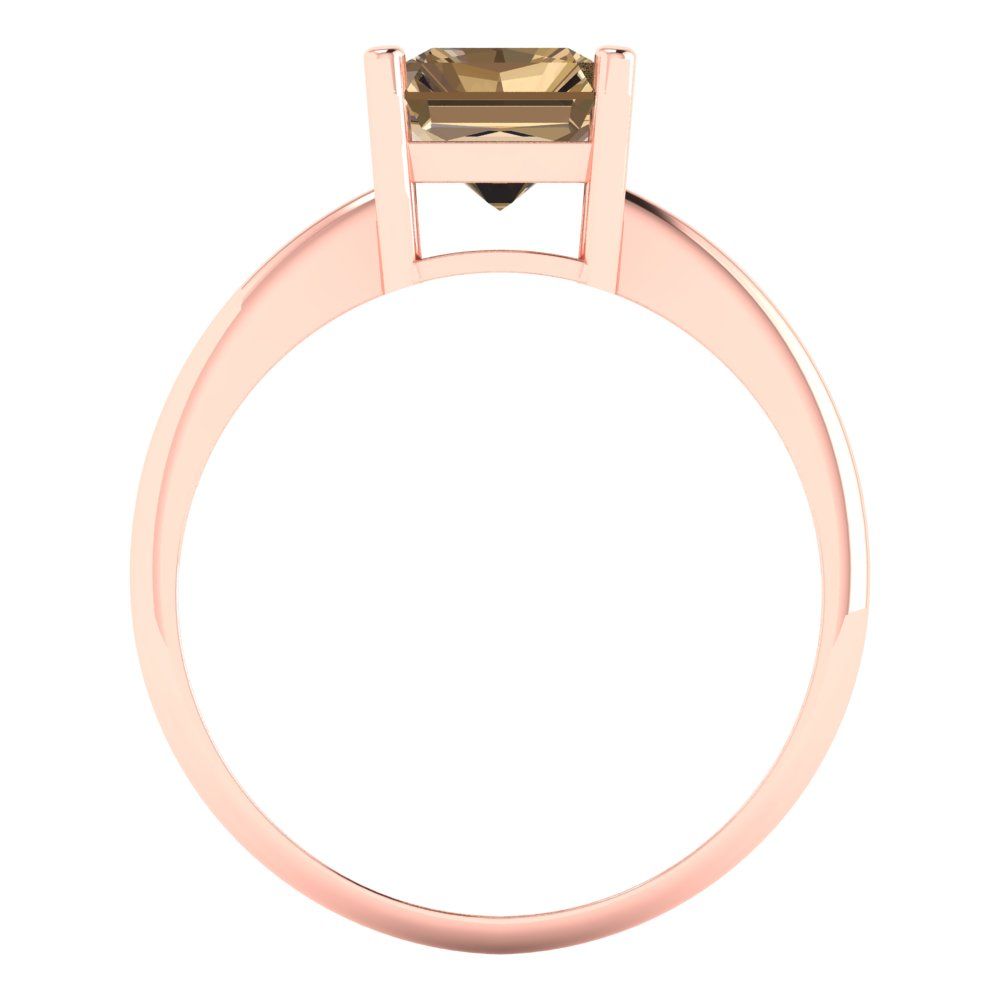 2.5 cttw Zirconia Simulated Champagne Diamond Solitaire  Engagement Ring - Solid Gold (VVS1, Radiant Cut,8.5x6.5mm)