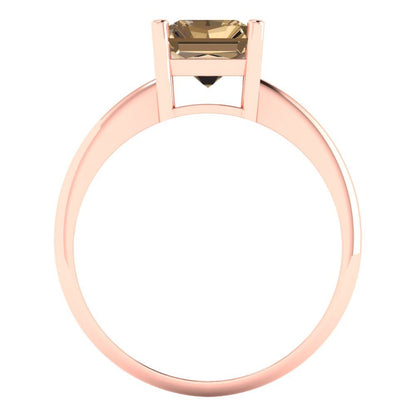 2.5 cttw Zirconia Simulated Champagne Diamond Solitaire  Engagement Ring - Solid Gold (VVS1, Radiant Cut,8.5x6.5mm)