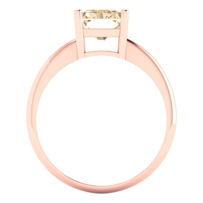 2.5 cttw Natural Morganite Solitaire  Engagement Ring - Solid Gold (Radiant Cut,8.5x6.5mm)