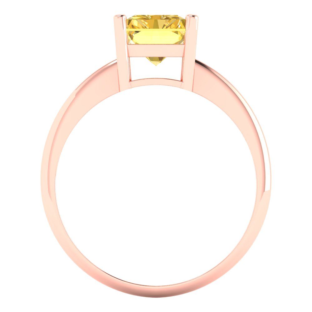 2.5 cttw Natural Citrine Solitaire  Engagement Ring - Solid Gold (Radiant Cut,8.5x6.5mm)