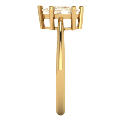 1 cttw Natural Morganite Solitaire  Engagement Ring - Solid Gold (Pear Cut,8x5mm)