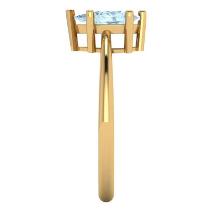 1 cttw Natural Swiss Blue Topaz Solitaire  Engagement Ring - Solid Gold (Pear Cut,8x5mm)