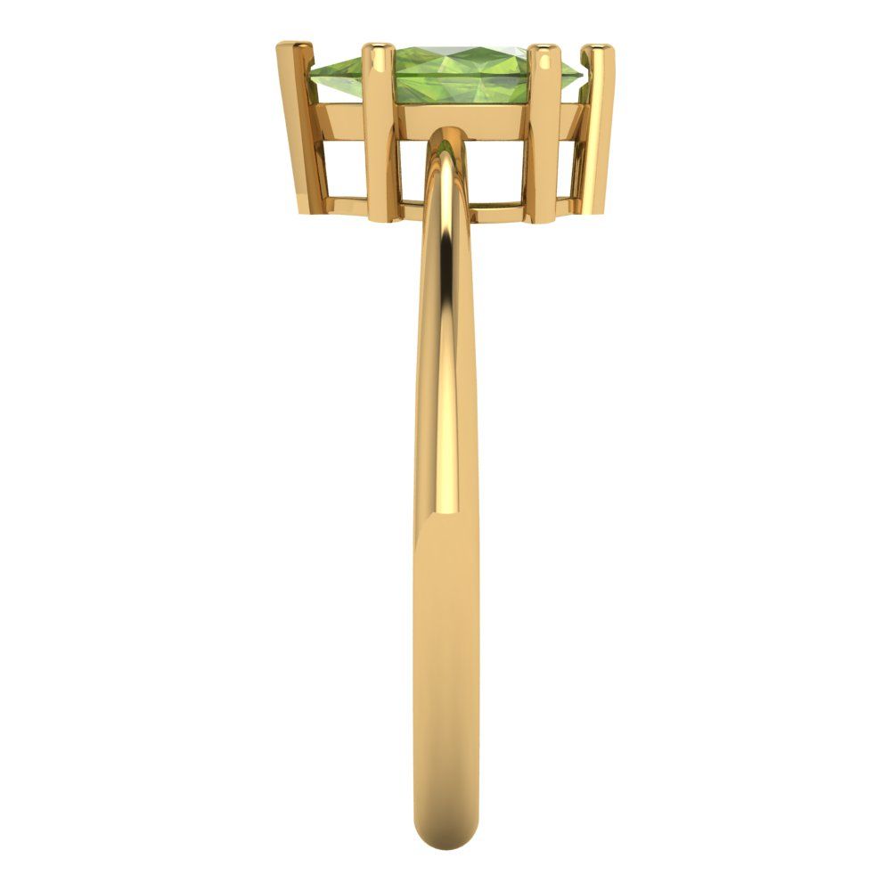 1 cttw Natural Peridot Solitaire  Engagement Ring - Solid Gold (Pear Cut,8x5mm)