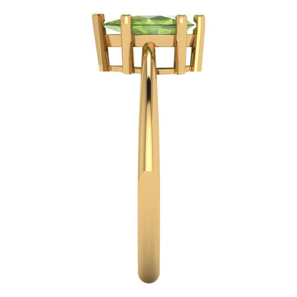 1 cttw Natural Peridot Solitaire  Engagement Ring - Solid Gold (Pear Cut,8x5mm)