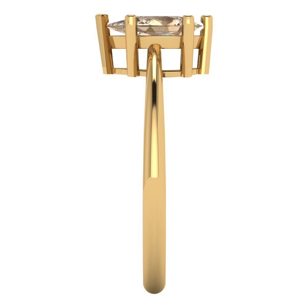 1 cttw Yellow Moissanite Solitaire  Engagement Ring - Solid Gold (Pear Cut,8x5mm)