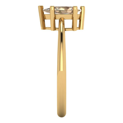 1 cttw Yellow Moissanite Solitaire  Engagement Ring - Solid Gold (Pear Cut,8x5mm)