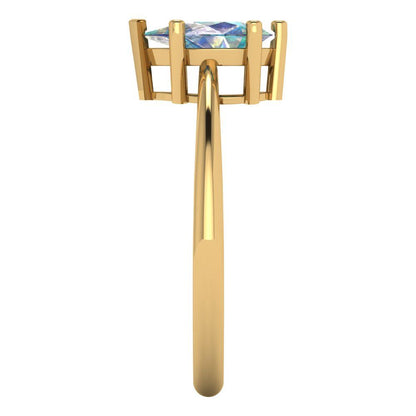 1 cttw Blue Moissanite Solitaire  Engagement Ring - Solid Gold (Pear Cut,8x5mm)