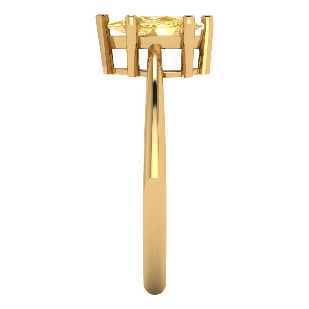 1 cttw Natural Citrine Solitaire  Engagement Ring - Solid Gold (Pear Cut,8x5mm)