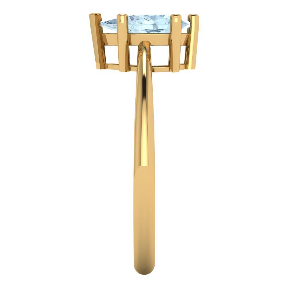 1 cttw Natural Sky Blue Topaz Solitaire  Engagement Ring - Solid Gold (Pear Cut,8x5mm)