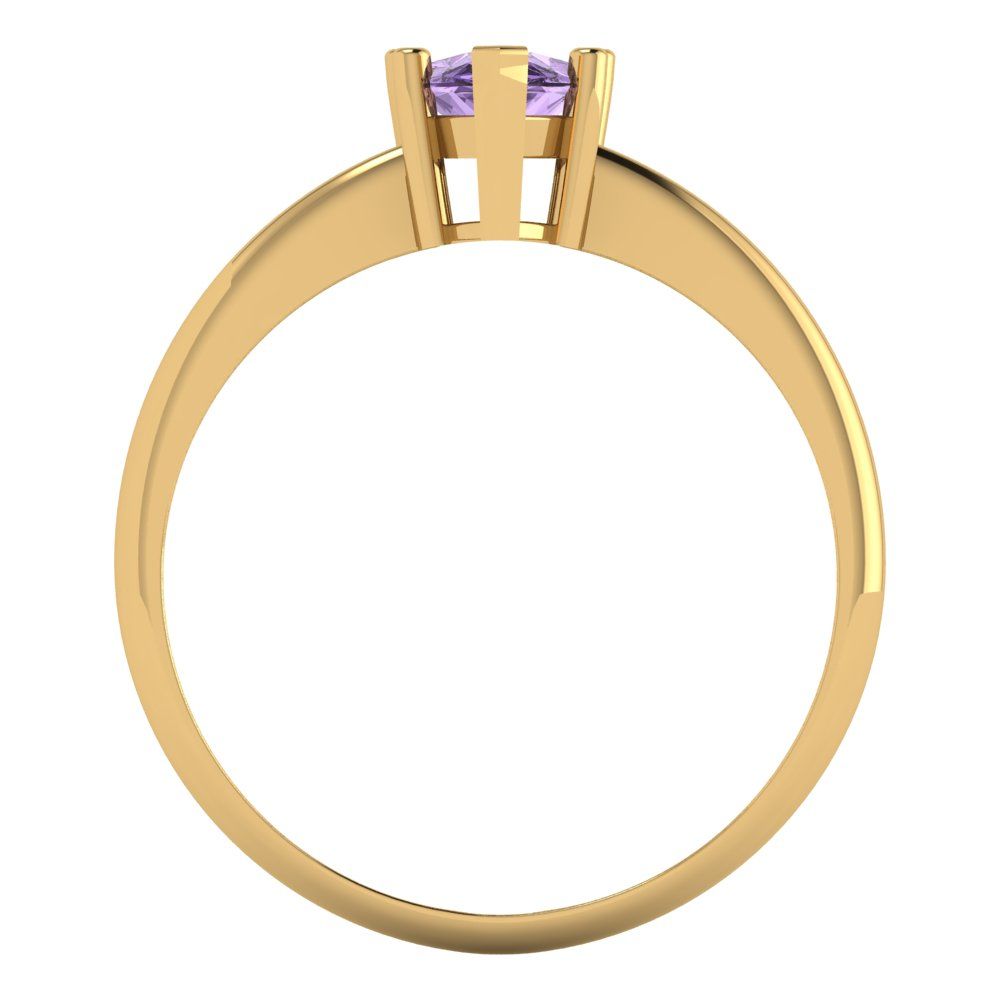 1 cttw Simulated Alexandrite Solitaire  Engagement Ring - Solid Gold (Pear Cut,8x5mm)