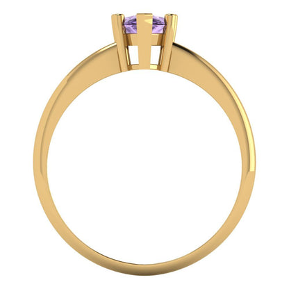 1 cttw Simulated Alexandrite Solitaire  Engagement Ring - Solid Gold (Pear Cut,8x5mm)