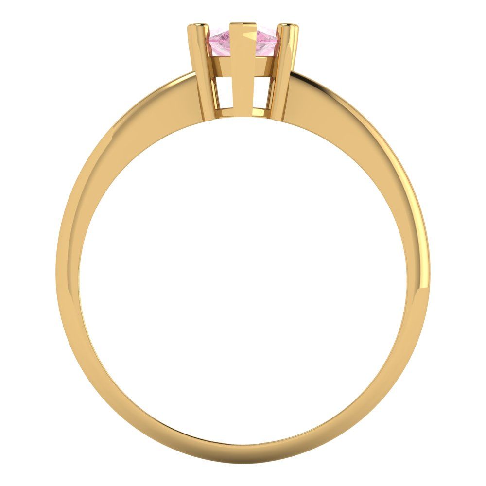 1 cttw Zirconia Simulated Pink Diamond Solitaire  Engagement Ring - Solid Gold (VVS1, Pear Cut,8x5mm)