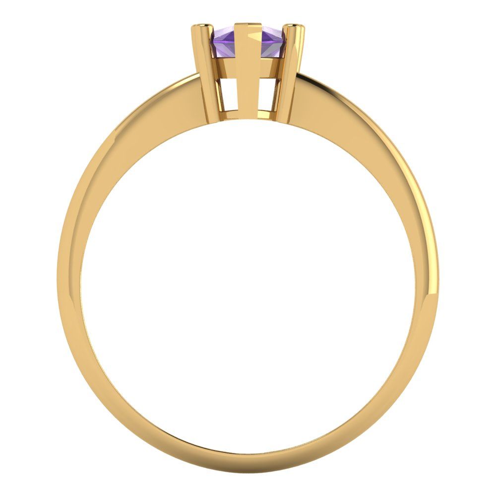 1 cttw Natural Amethyst Solitaire  Engagement Ring - Solid Gold (Pear Cut,8x5mm)