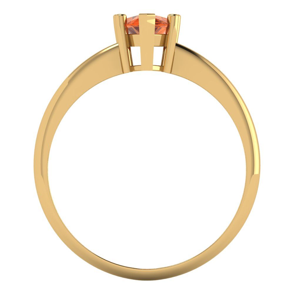 1 cttw Simulated Ruby Solitaire  Engagement Ring - Solid Yellow Gold (VVS1, Pear Cut,8x5mm)