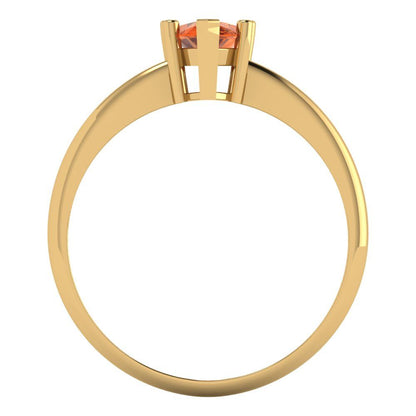 1 cttw Simulated Ruby Solitaire  Engagement Ring - Solid Yellow Gold (VVS1, Pear Cut,8x5mm)