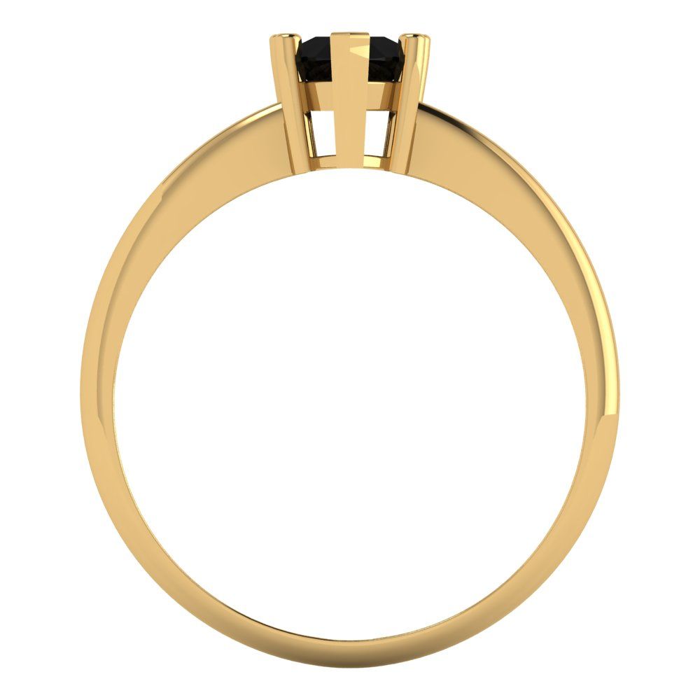 1 cttw Natural Onyx Solitaire  Engagement Ring - Solid Gold (Pear Cut,8x5mm)