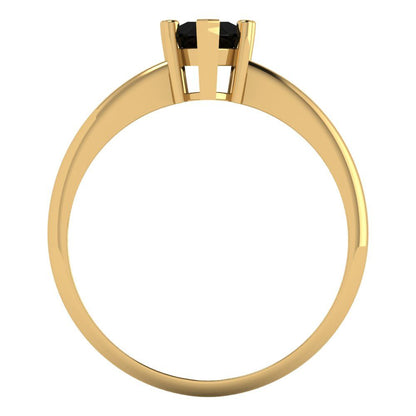 1 cttw Natural Onyx Solitaire  Engagement Ring - Solid Gold (Pear Cut,8x5mm)