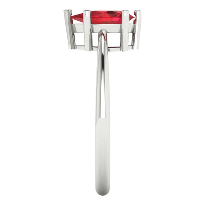 1 cttw Simulated Pink Tourmaline Solitaire  Engagement Ring - Solid Gold (Pear Cut,8x5mm)