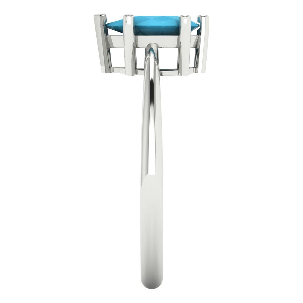 1 cttw Simulated Turquoise Solitaire  Engagement Ring - Solid Gold (Pear Cut,8x5mm)