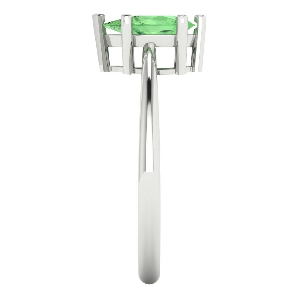 1 cttw Zirconia Simulated Green Diamond Solitaire  Engagement Ring - Solid Gold (VVS1, Pear Cut,8x5mm)