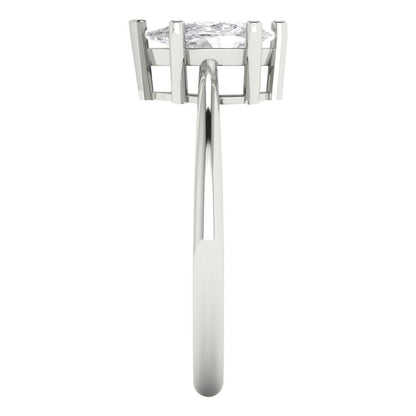 1 cttw White Sapphire Solitaire  Engagement Ring - Solid Gold (Pear Cut,8x5mm)