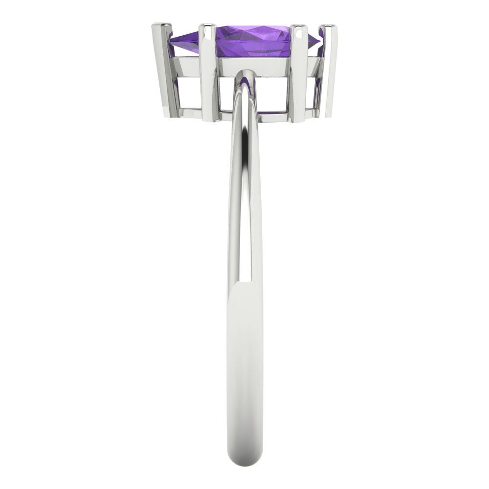 1 cttw Natural Amethyst Solitaire  Engagement Ring - Solid Gold (Pear Cut,8x5mm)