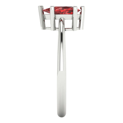 1 cttw Natural Garnet Solitaire  Engagement Ring - Solid Gold (Pear Cut,8x5mm)