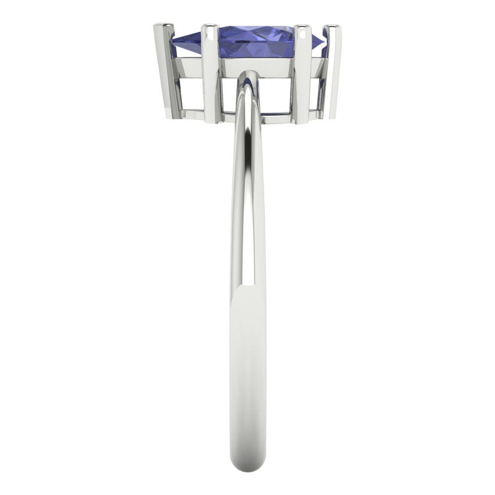 1 cttw Simulated Tanzanite Solitaire  Engagement Ring - Solid Gold (Pear Cut,8x5mm)