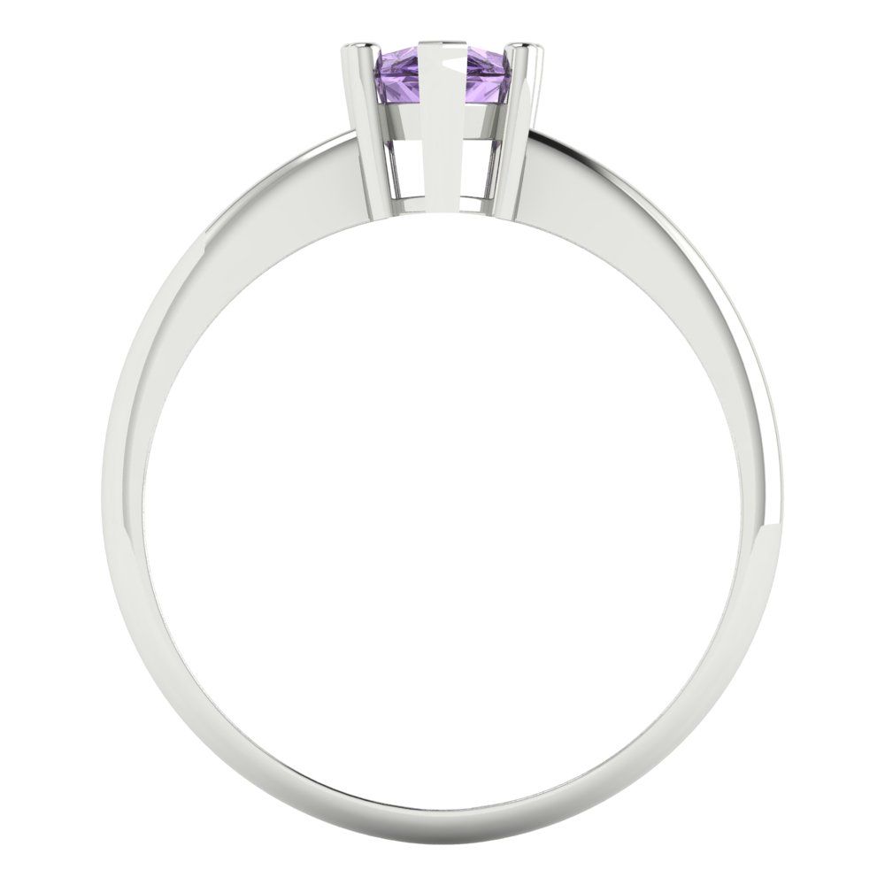 1 cttw Simulated Alexandrite Solitaire  Engagement Ring - Solid Gold (Pear Cut,8x5mm)