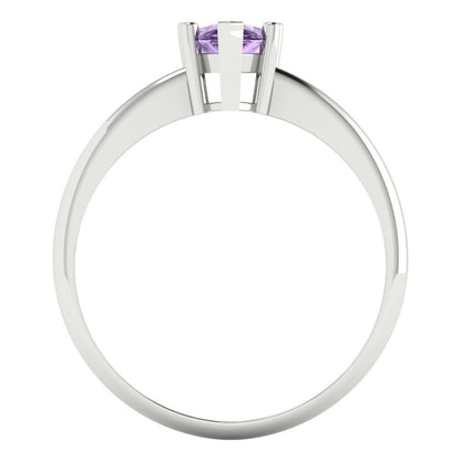 1 cttw Simulated Alexandrite Solitaire  Engagement Ring - Solid Gold (Pear Cut,8x5mm)