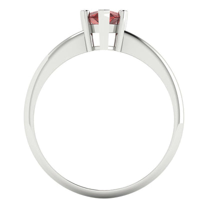 1 cttw Natural Garnet Solitaire  Engagement Ring - Solid Gold (Pear Cut,8x5mm)