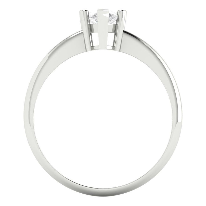 1.0 ct Brilliant Pear Cut Natural Diamond Stone Clarity SI1-2 Color G-H White Gold Solitaire Ring