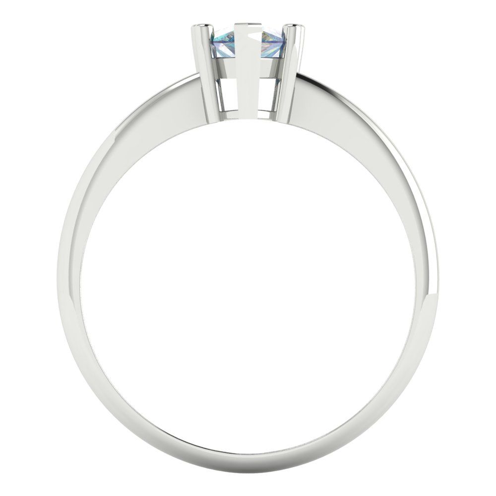 1 cttw Blue Moissanite Solitaire  Engagement Ring - Solid White Gold (VVS1, Pear Cut,8x5mm)