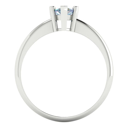 1 cttw Blue Moissanite Solitaire  Engagement Ring - Solid White Gold (VVS1, Pear Cut,8x5mm)