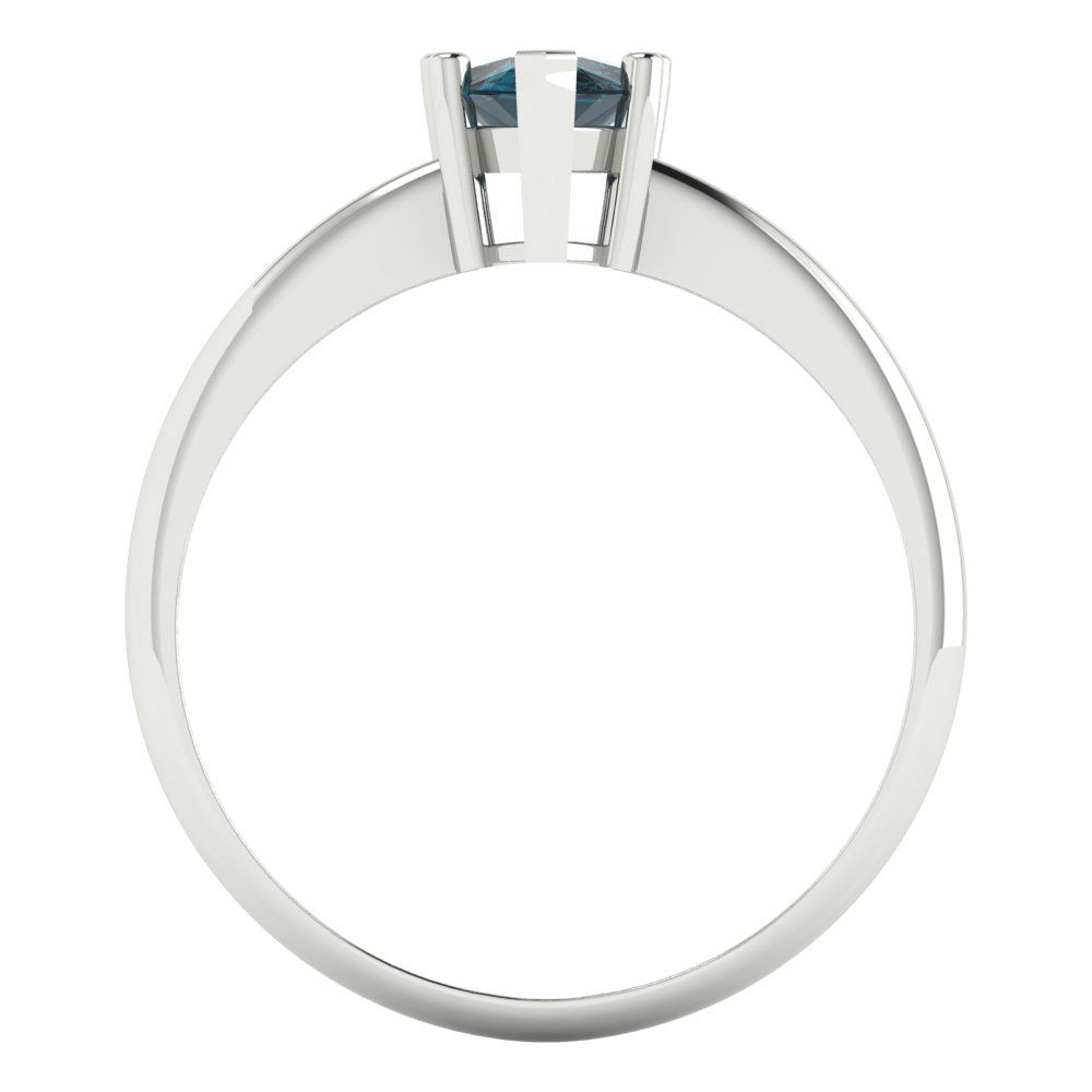 1 cttw Natural London Blue Topaz Solitaire  Engagement Ring - Solid Gold (Pear Cut,8x5mm)