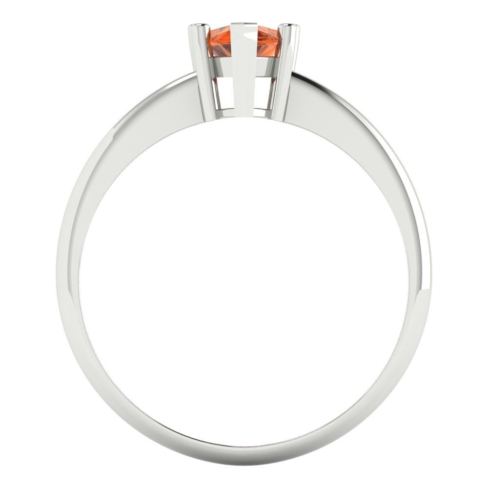 1 cttw Simulated Ruby Solitaire  Engagement Ring - Solid White Gold (VVS1, Pear Cut,8x5mm)