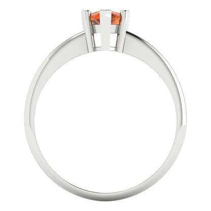 1 cttw Simulated Ruby Solitaire  Engagement Ring - Solid White Gold (VVS1, Pear Cut,8x5mm)