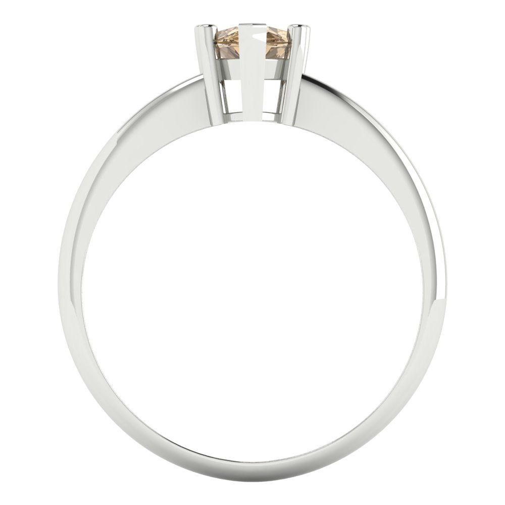 1 cttw Zirconia Simulated Champagne Diamond Solitaire  Engagement Ring - Solid Gold (VVS1, Pear Cut,8x5mm)