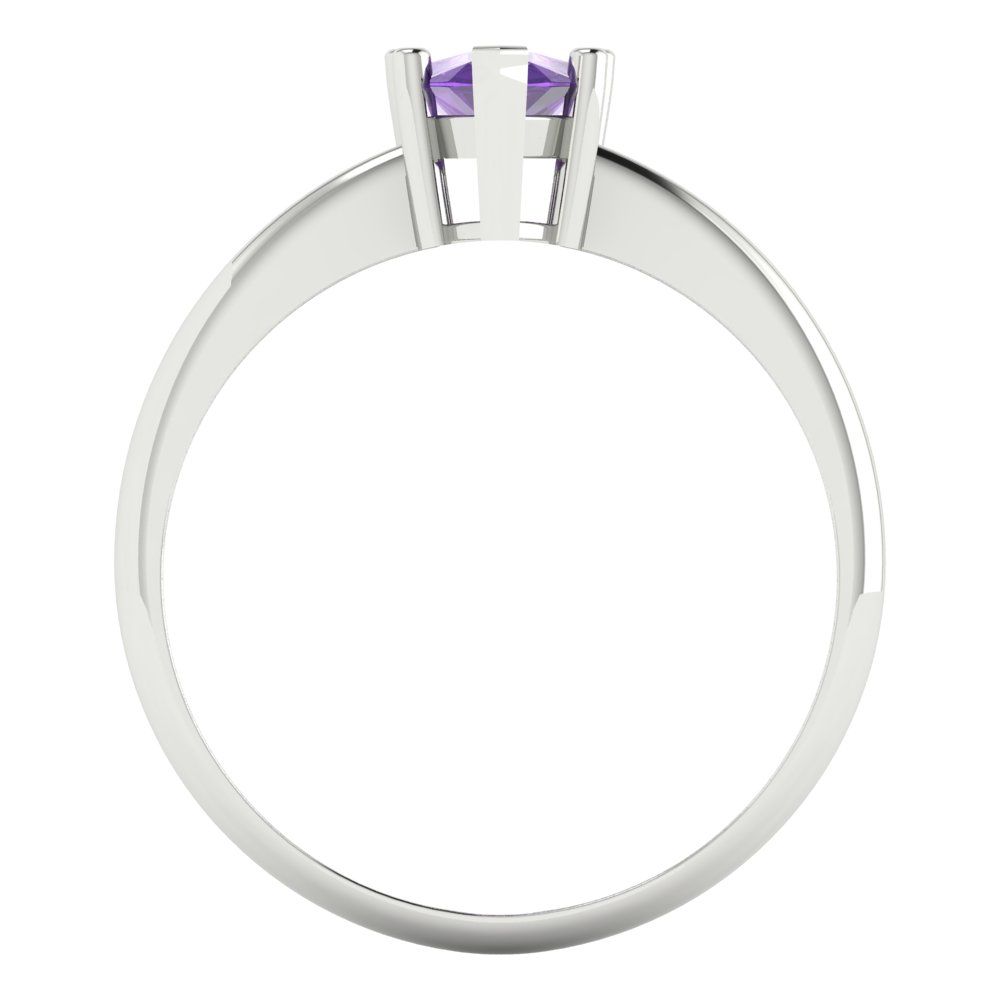 1 cttw Natural Amethyst Solitaire  Engagement Ring - Solid Gold (Pear Cut,8x5mm)