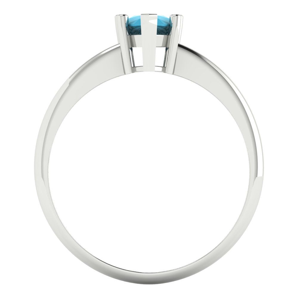 1 cttw Simulated Turquoise Solitaire  Engagement Ring - Solid Gold (Pear Cut,8x5mm)