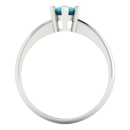 1 cttw Simulated Turquoise Solitaire  Engagement Ring - Solid Gold (Pear Cut,8x5mm)