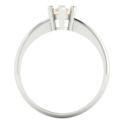 1 cttw Natural Morganite Solitaire  Engagement Ring - Solid Gold (Pear Cut,8x5mm)