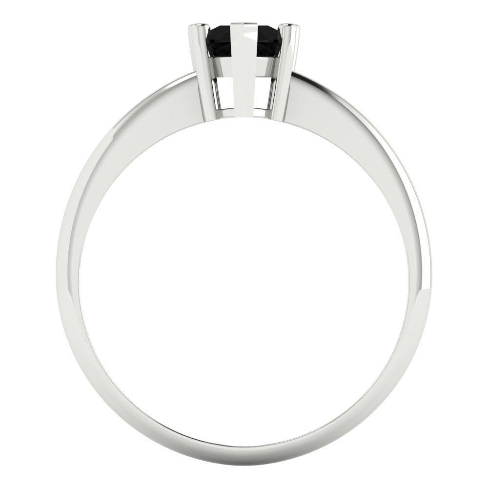 1 cttw Natural Onyx Solitaire  Engagement Ring - Solid White Gold (VVS1, Pear Cut,8x5mm)